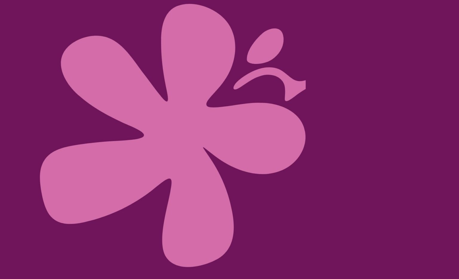 Pink Flower on a Purple Background, Illustration